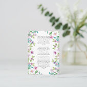 Placement Carte de prière de grossesse Fleurs de printemps c (Debout devant)