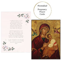 Carte de prière de grossesse Theotokos et Enfant C