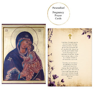 Placement Carte de prière de grossesse Theotokos et Enfant C