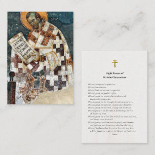 Placement Carte de prière de la prière nocturne de St Jean C