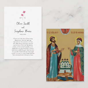Placement Carte de prière de mariage aux fleurs aquarelles e