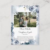 Placement Carte de prière de mariage aux fleurs bleues aquar (Dos)