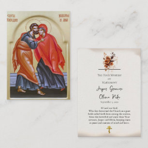 Placement Carte de prière de mariage avec icône chrétienne o