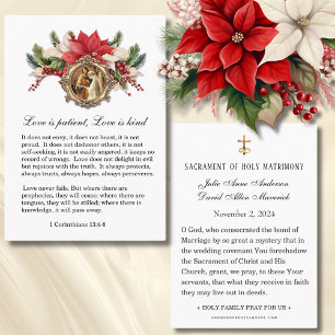 Placement Carte de prière de mariage catholique de Noël