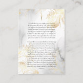 Placement Carte de prière de mariage catholique Delicate Gol (Dos)
