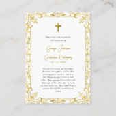 Placement Carte de prière de mariage catholique romain (Dos)