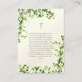 Placement Carte de prière de mariage chrétien orthodoxe (Dos)