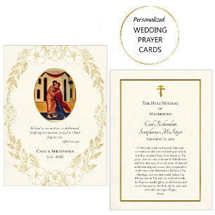 Placement Carte de prière de mariage chrétien orthodoxe Fleu