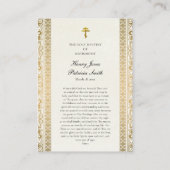 Placement Carte de prière de mariage Icône chrétienne orthod (Dos)