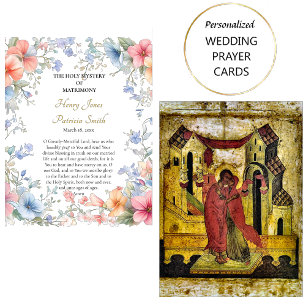 Placement Carte de prière de mariage orthodoxe aux fleurs pr