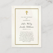 Placement Carte de prière de mariage orthodoxe avec cadre do (Dos)