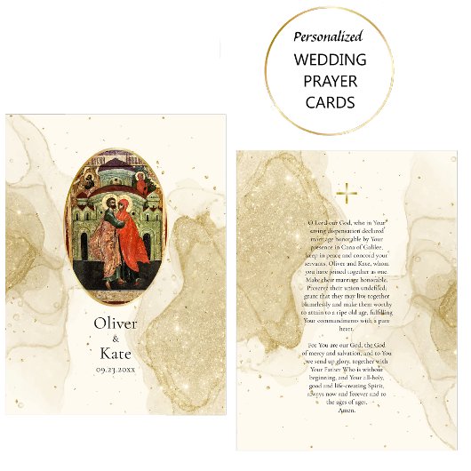 Placement Carte de prière de mariage orthodoxe avec texture