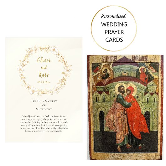 Placement Carte de prière de mariage orthodoxe chrétien