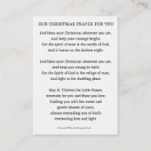 Placement Carte de prière de Noël avec St Thérèse et Pink Ch (Dos)