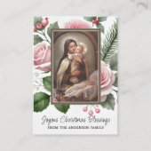 Placement Carte de prière de Noël avec St Thérèse et Pink Ch (Devant)