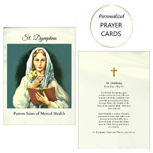 Placement Carte de prière de Sainte Dymphna, patronne cathol