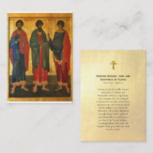 Placement Carte de prière des martyrs Anthony John Eustathiu