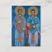 Placement Carte de prière des Saints Cosmas et Damian de Cil (Devant)