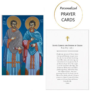 Placement Carte de prière des Saints Cosmas et Damian de Cil