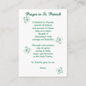 Placement Carte de prière dévotionnelle Saint-Patrick (Dos)
