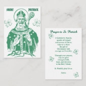 Placement Carte de prière dévotionnelle Saint-Patrick (Devant / Derrière)