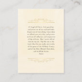 Placement Carte de prière du gardien Angel Chrétien orthodox (Dos)