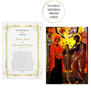 Placement Carte de prière du Mariage chrétien orthodoxe de l
