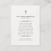 Placement Carte de prière du Prophète Elijah (Dos)