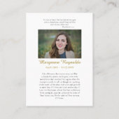 Placement Carte de prière du Sacré-Coeur de Jésus (Dos)