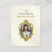 Placement Carte de prière du Sacré-Coeur de Jésus (Devant)