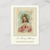 Placement Carte de prière du Sacré-Coeur de Jésus catholique (Devant)
