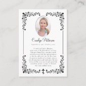 Placement Carte de prière en coin Rose de style victorien (Devant)