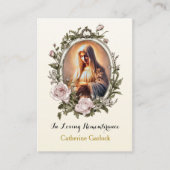 Placement Carte de prière funéraire de cadre de roses roses  (Devant)