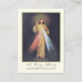 Placement Carte de prière funéraire de Miséricorde Divine de (Devant)