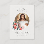 Placement Carte de prière funéraire du Sacré-Coeur de Jésus (Devant)