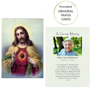Placement Carte de prière funéraire du Sacré-Cœur de Jésus