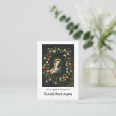 Placement Carte de prière funéraire Fleurs Vierge Annoncée (Debout devant)