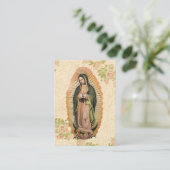 Placement Carte de prière funéraire Notre-Dame de Guadalupe (Debout devant)