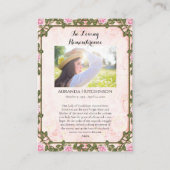 Placement Carte de prière funéraire Notre-Dame de Guadalupe (Dos)