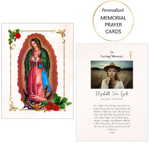 Placement Carte de prière funéraire Notre-Dame de Guadalupe