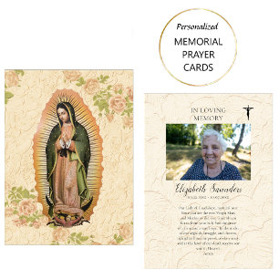 Placement Carte de prière funéraire Notre-Dame de Guadalupe