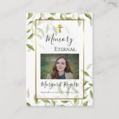 Placement Carte de prière funéraire orthodoxe de verdure (Devant)