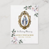 Placement Carte de prière funéraire Vierge Marie (Devant)