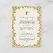 Placement Carte de prière Mariage à cadre doré de style vict (Dos)