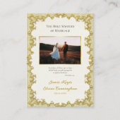 Placement Carte de prière Mariage à cadre doré de style vict (Devant)