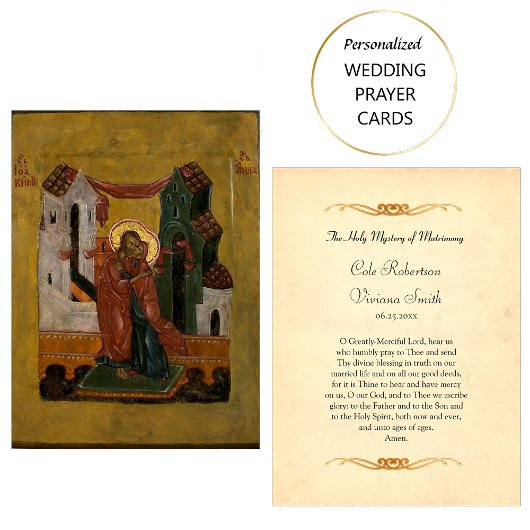 Placement Carte de prière mariage chrétienne orthodoxe