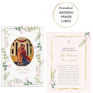 Placement Carte de prière Mariage orthodoxe de Roses roses d
