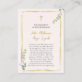 Placement Carte de prière Mariage orthodoxe de Roses roses d (Dos)