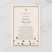 Placement Carte de prière Mariage orthodoxe de verdure (Devant)