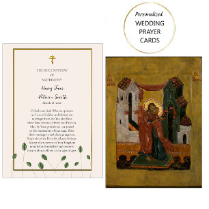 Placement Carte de prière Mariage orthodoxe de verdure
